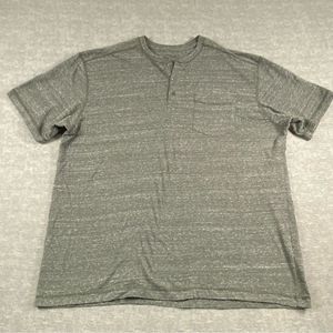 Hobbs Creek Mens Gray Short Sleeve Crew Neck Henley‎ T-Shirt Size XXL